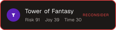 Tower of Fantasy — Sifter score